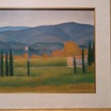 Peinture à l'huile sur toile paysage toscan signée R.VENTURI