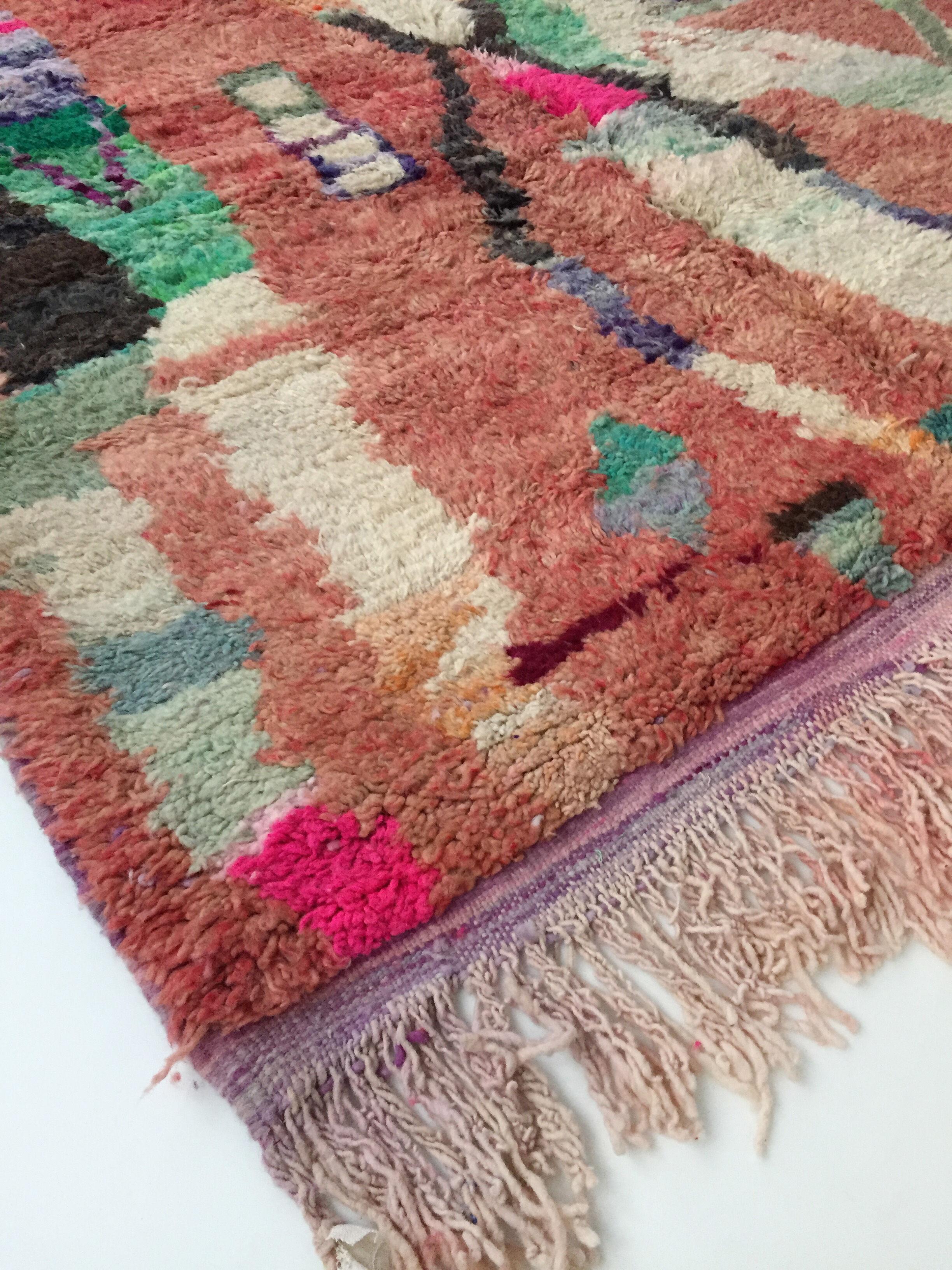 Moroccan Berber carpet Boujaad with colorful patterns 243x163cm
