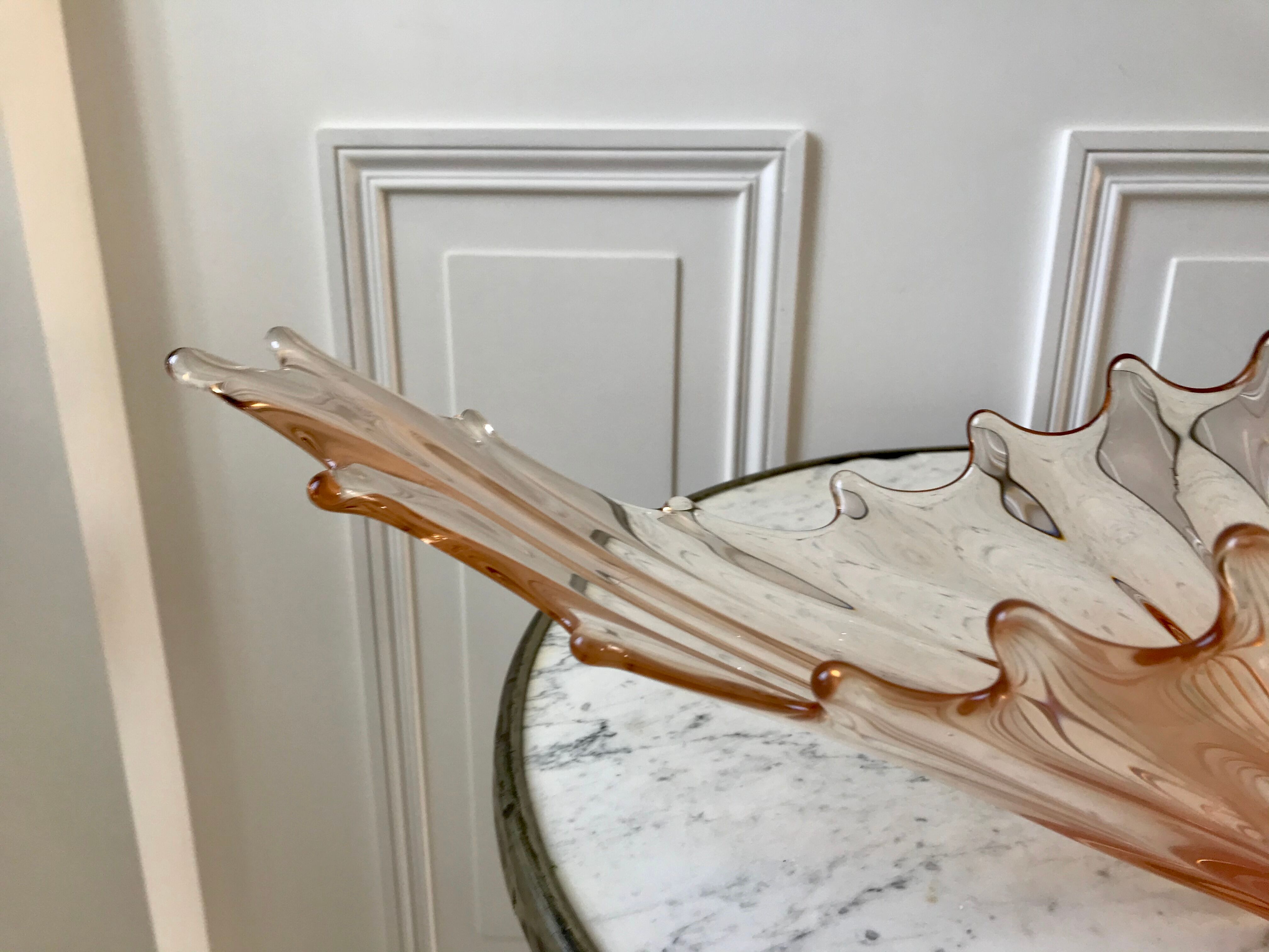 Large pink glass cup 50s-60s