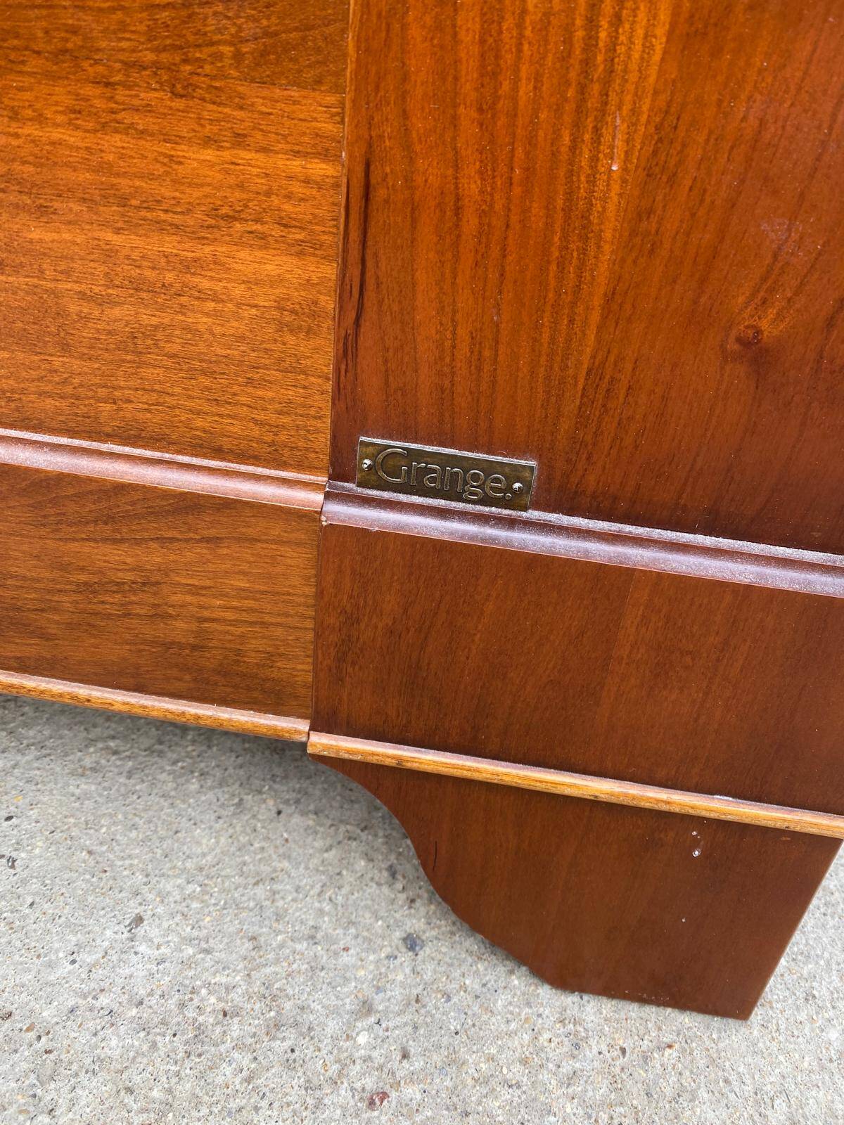 Louis Philippe Grange solid wood sleigh bed with base