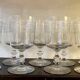 9 Baccarat crystal wine glasses, Athenian engraving