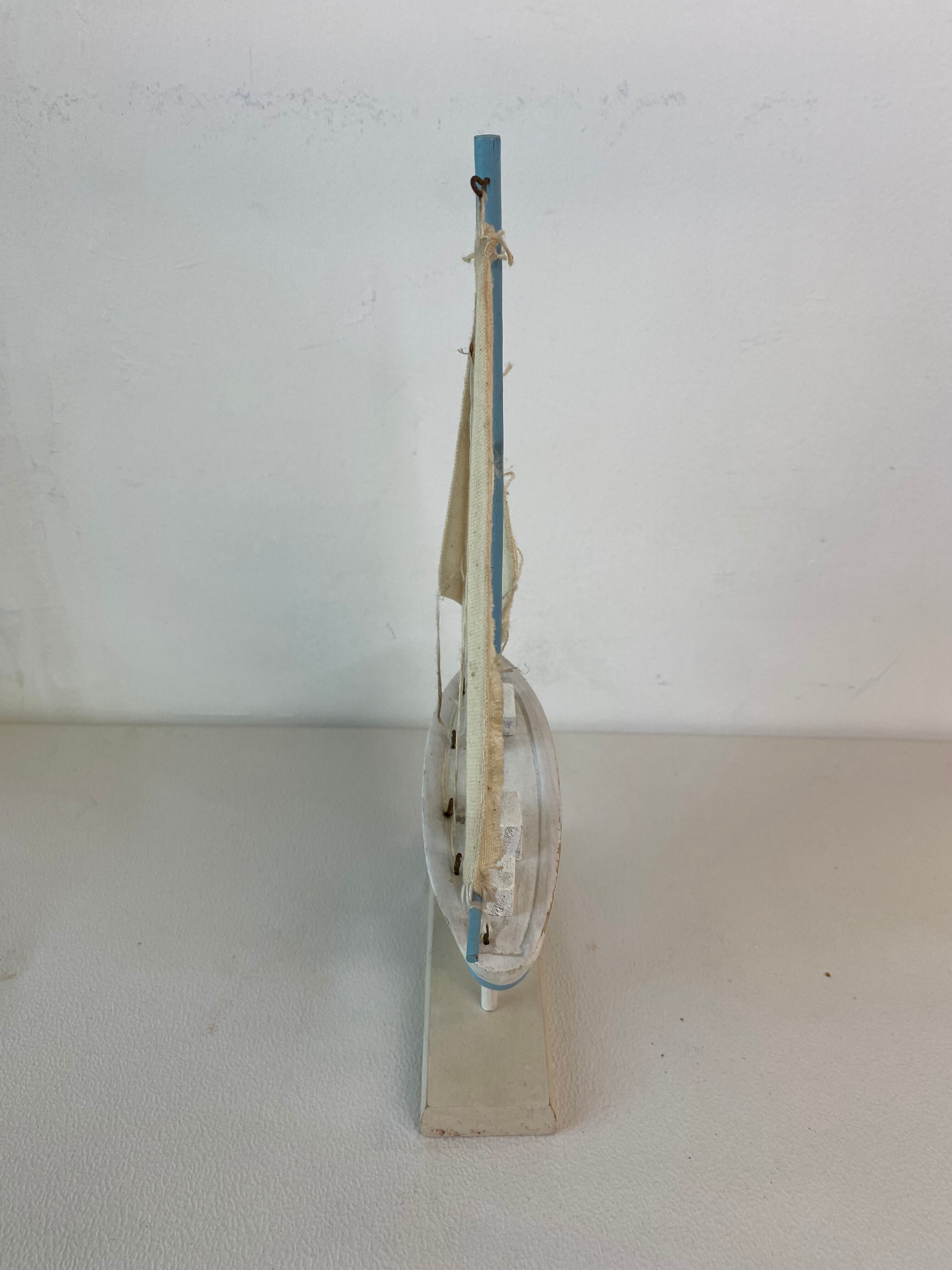 Blue and white boat