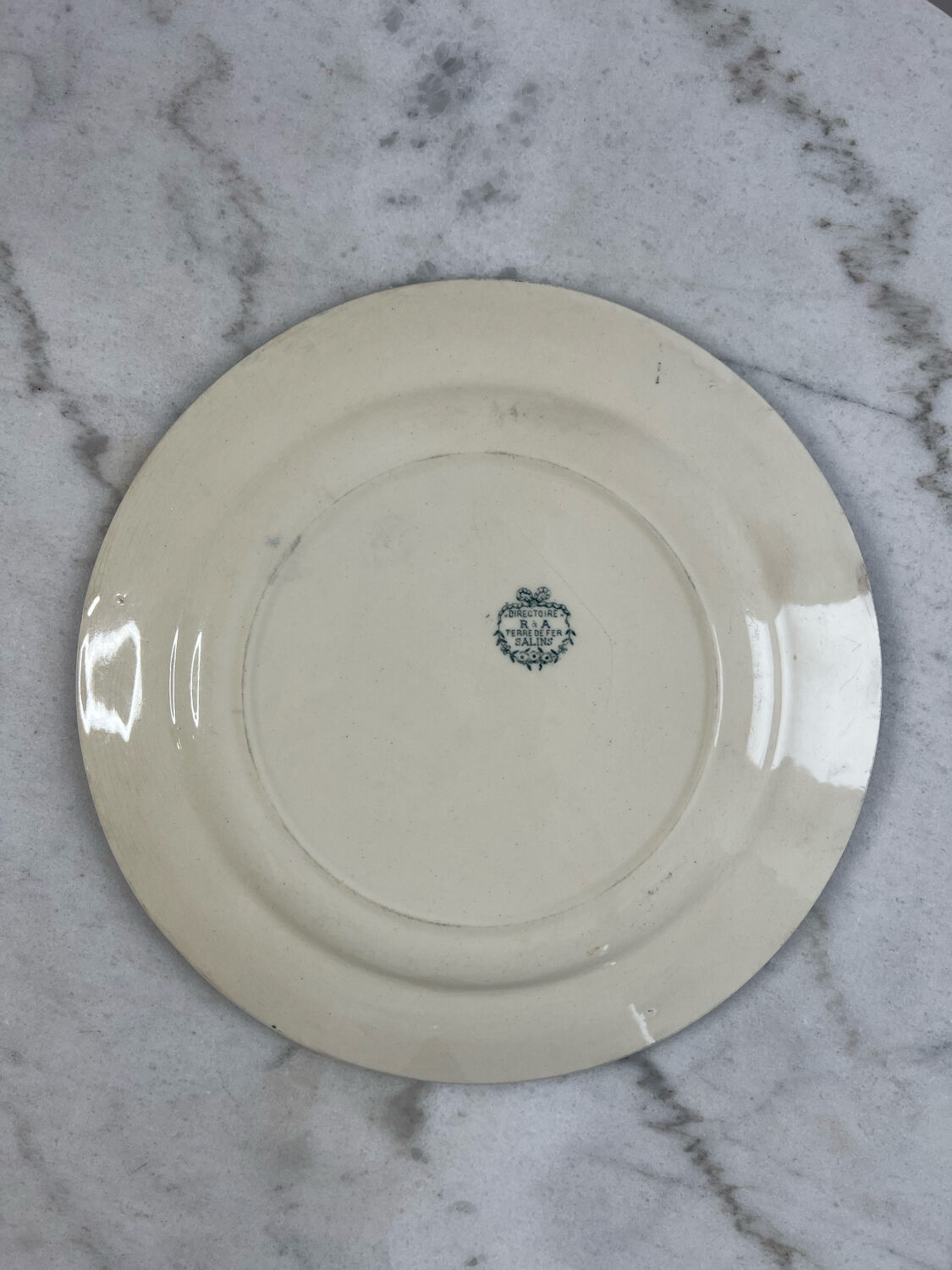 Large ironstone plate, Directoire, Salins.