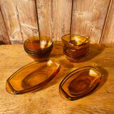 Set of amber brown Vereco bowl