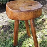 Tabouret trépied rustique bois