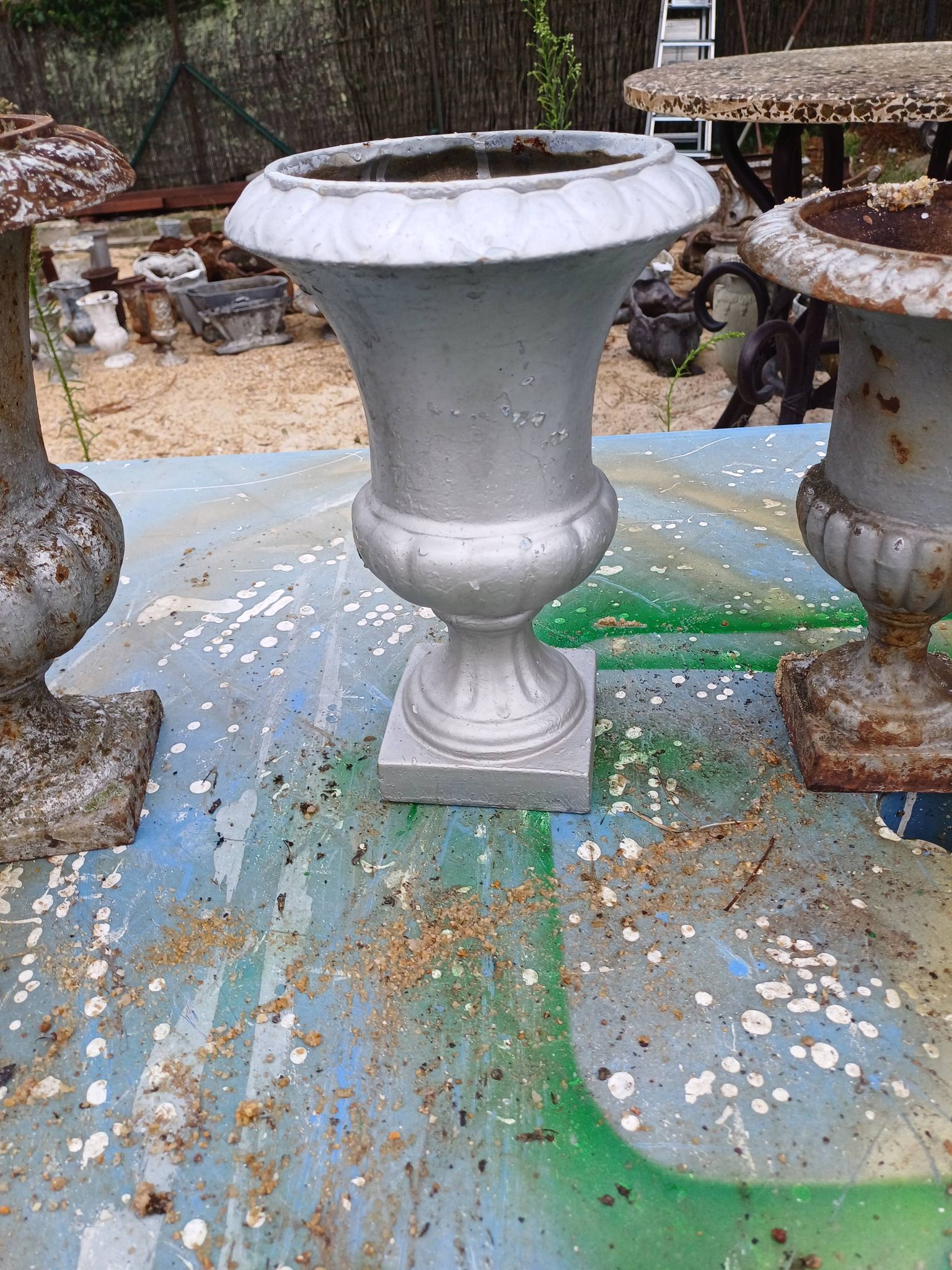 Lot of 6 Medici Cast Iron Vases from Charleville - Mézières 1900