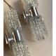 70s Faceted Crystal Pair of Sconces by Targetti Sankey