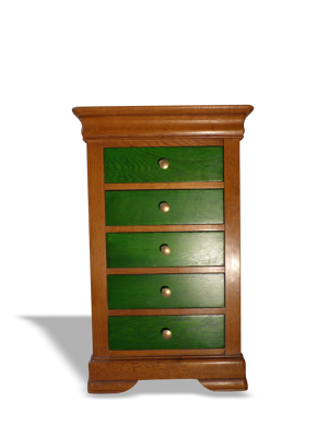 Chiffonier couleurs bois et vert