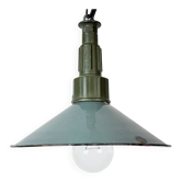 Industrial Petrol Enamel Military Pendant Lamp with Cast Aluminium Top