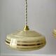 Suspension in glass of Clichy yellow and golden edging years 40-50