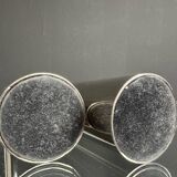 Chrome cylinder candlesticks from the 1980s