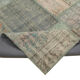 Handmade anatolian overdyed 197 cm x 298 cm grey patchwork carpet
