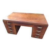 Art Deco walnut pedestal desk, 1930s