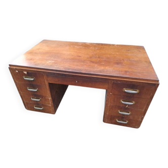 Art Deco walnut pedestal desk, 1930s
