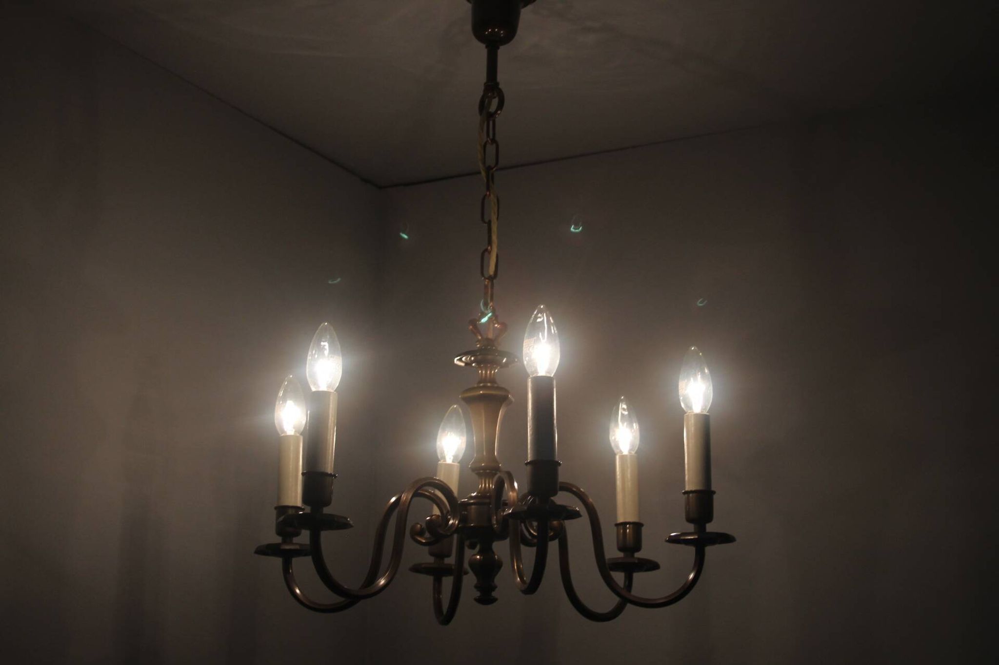 Vintage six-arm chandelier, 1970's.