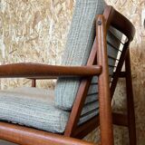 Pair of teak easy armchairs by Svend Aage Eriksen for Glostrup