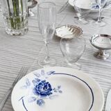 Set of 6 blue ironstone deep plates.