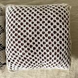 Vintage crochet square cushions
