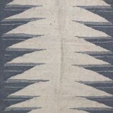 Moroccan Berber carpet Kilim ecru and light grey 1.5x0.97m