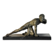 Art Deco regule sculpture on marble base by J. De Roncourt