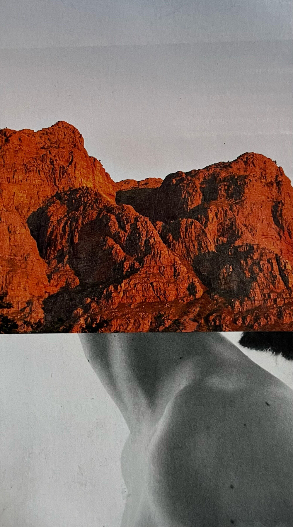 Collage, Stone head