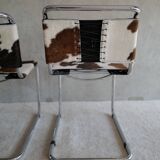 Paire de chaises cantilever en poil de poney