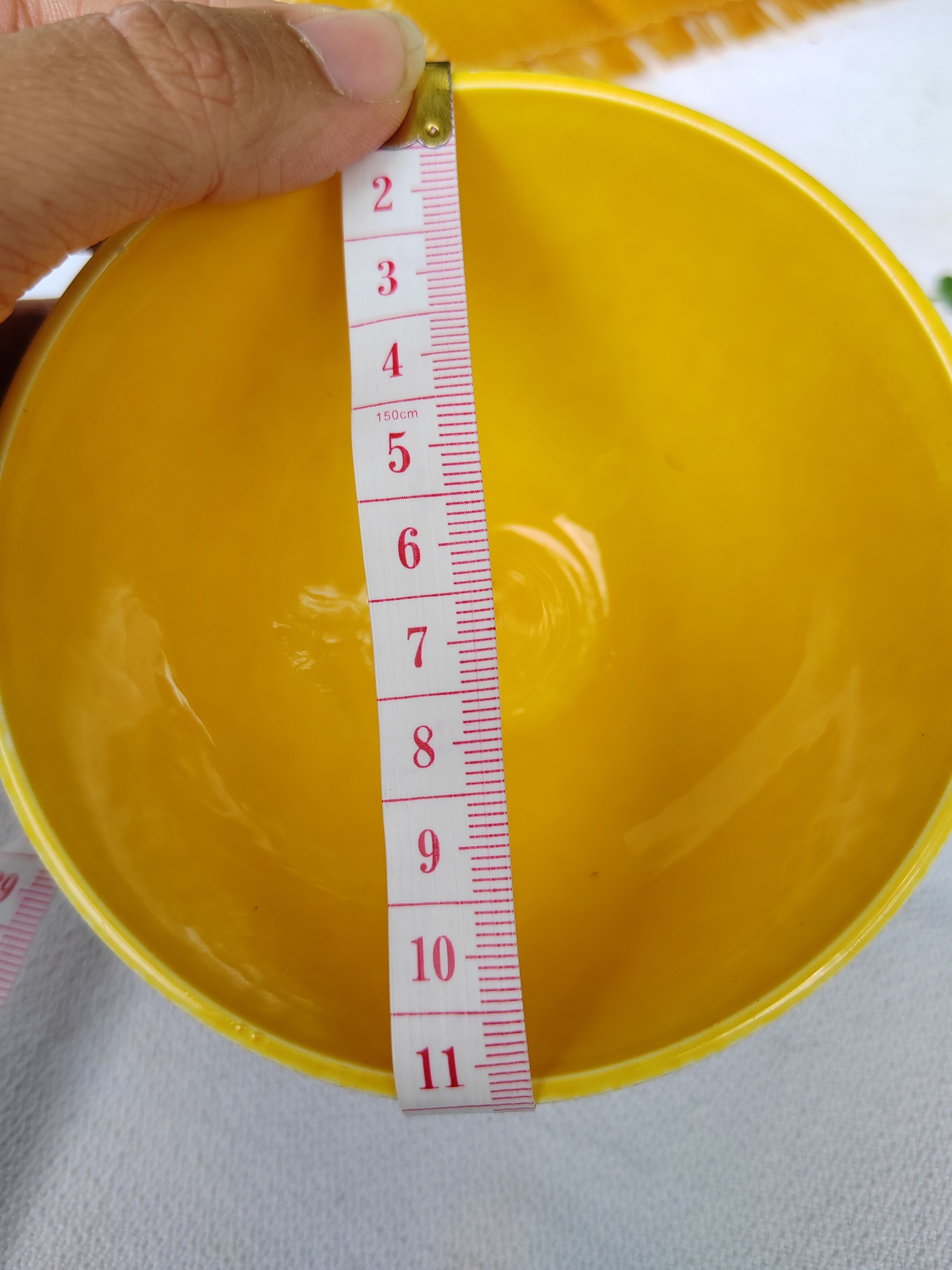 Pair of brown/yellow ribbed bowls - Digoin & Sarreguemines