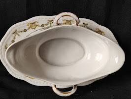 Like new! 1960/70/Laurel crown/Limoges/garland decoration/gravy boat