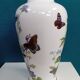 Vase porcelaine années 80 décor papillons