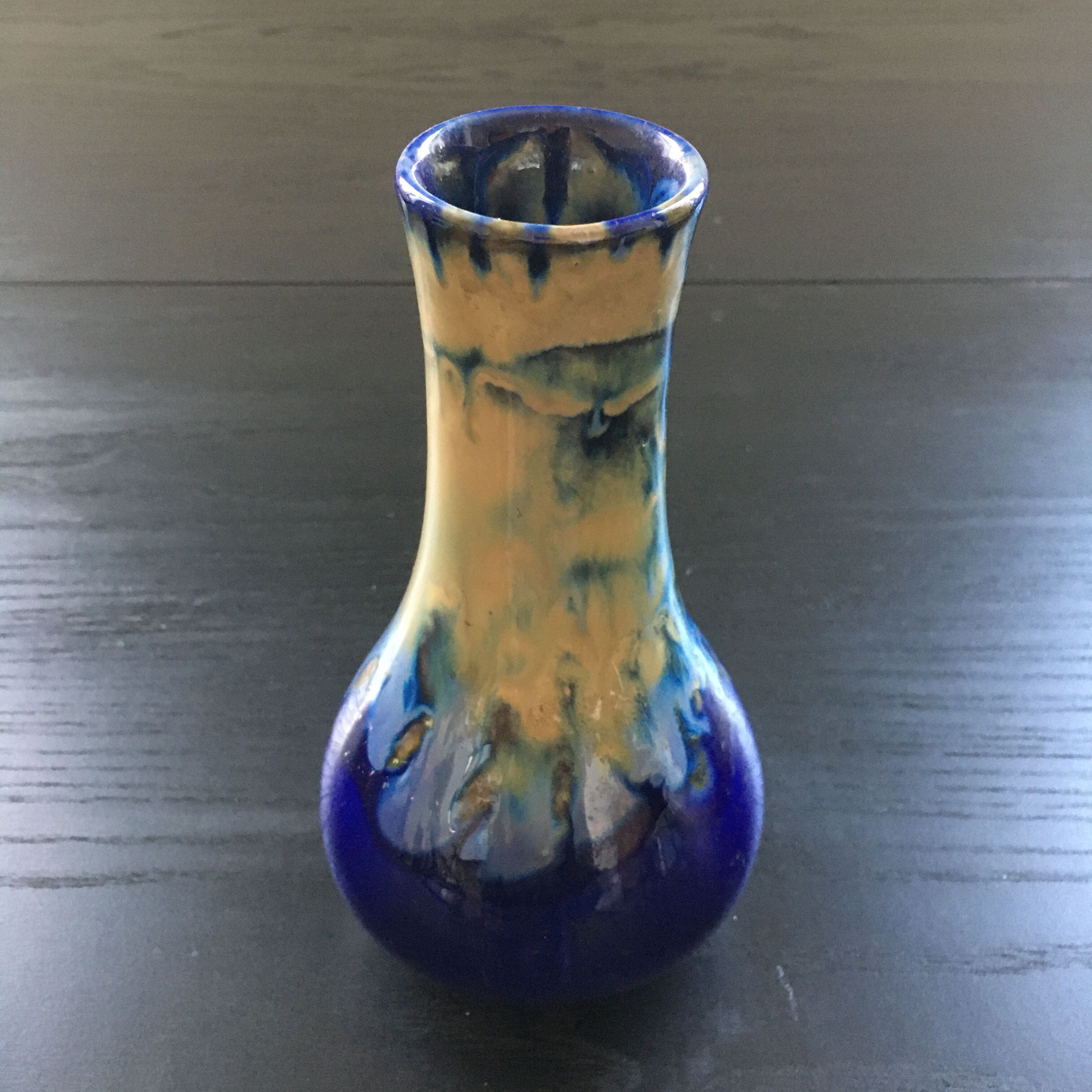 Flaming blue vase