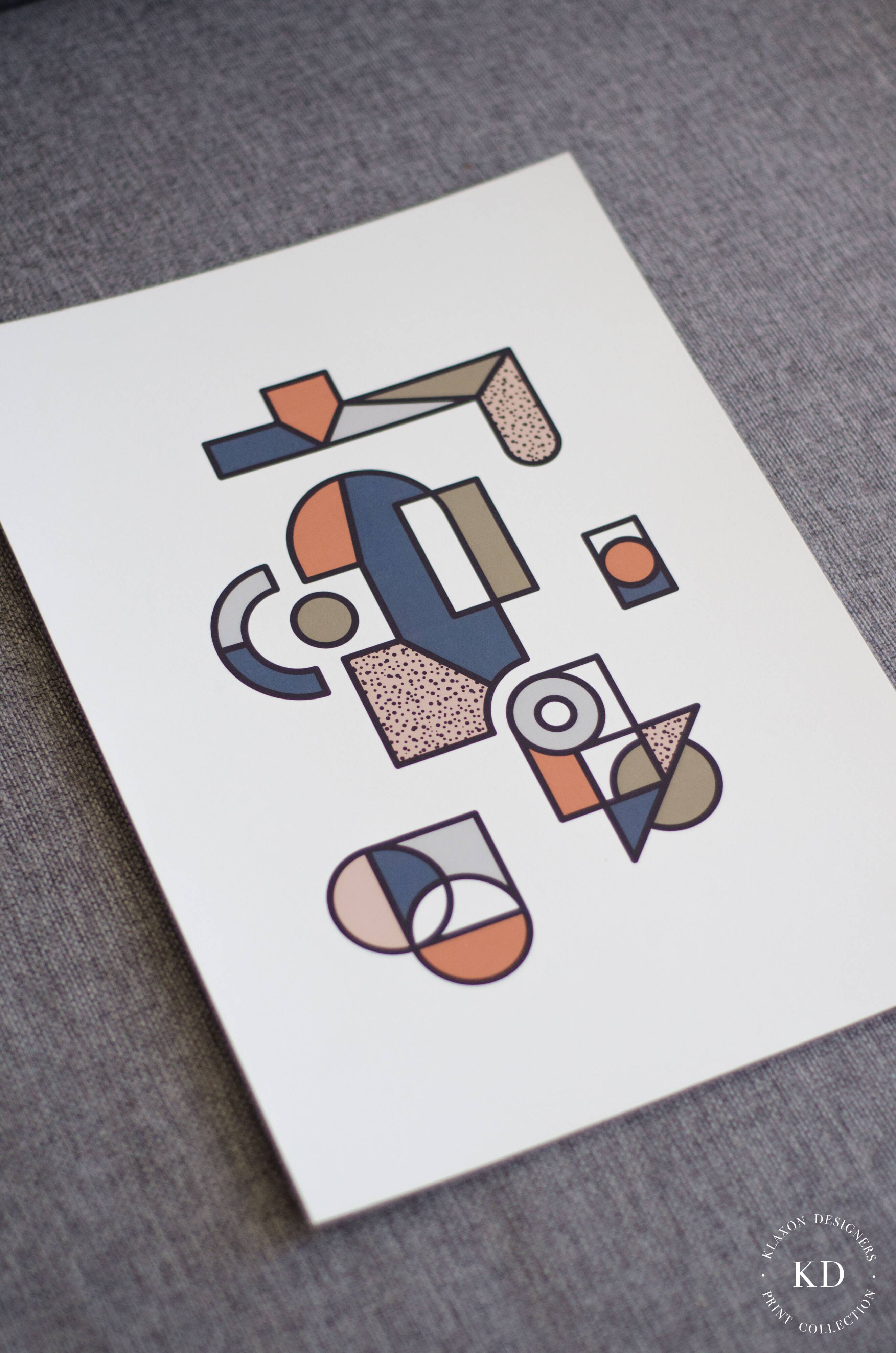 Illustration - Affiche A3 abstraite géométrique graphique colorée numérotée #004