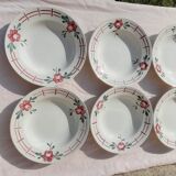 6 earthenware plates by Digoin Sarreguemines Castile model