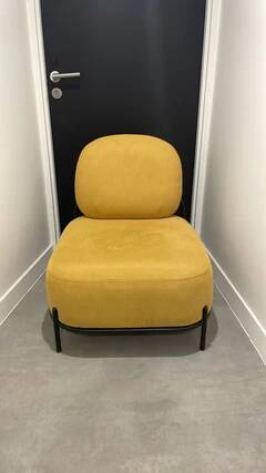 Fabric armchair with metal legs - Polly
