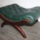 Tabouret ottoman chesterfield en cuir capitonné