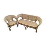 Bench set & rattan chair