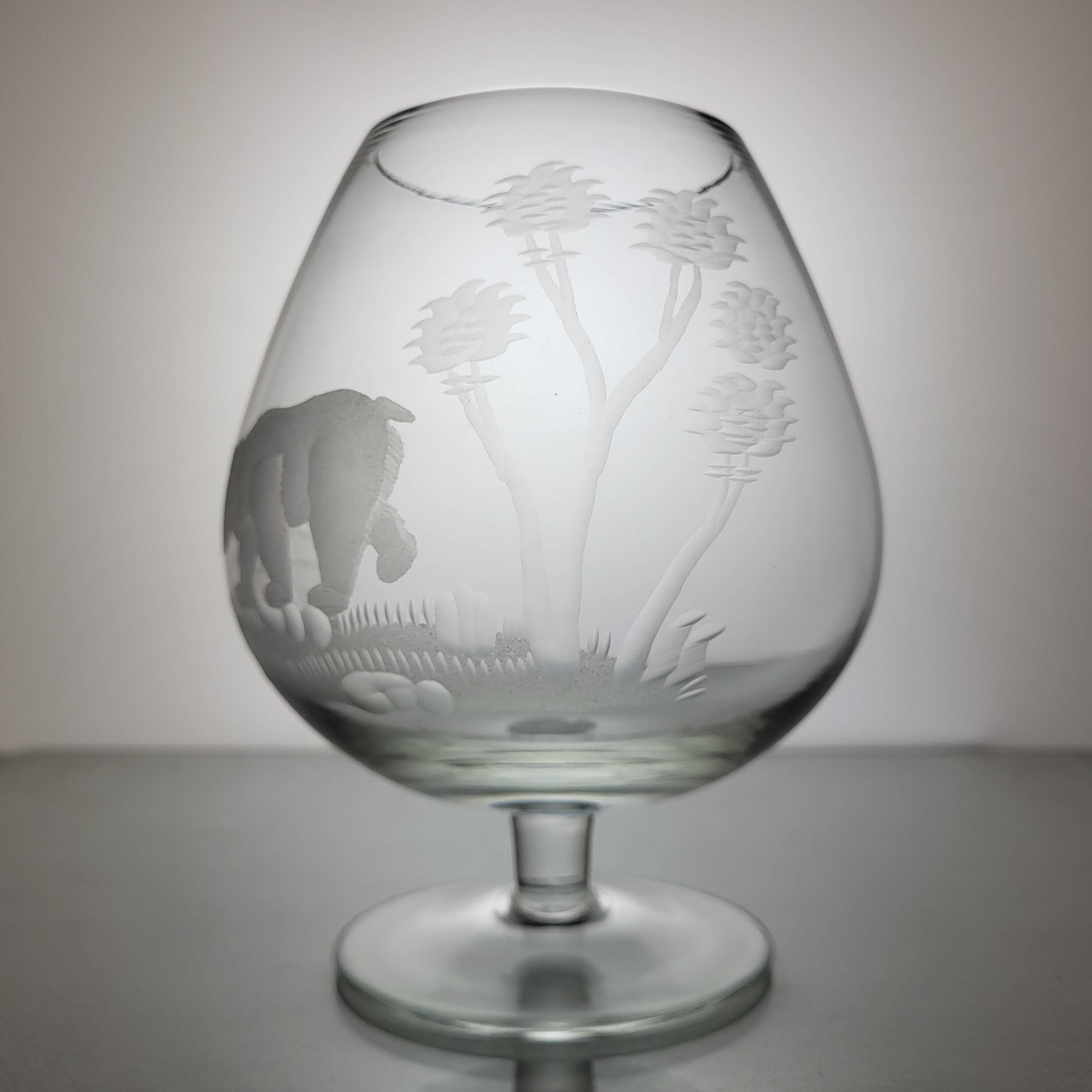 6 crystal cognac glasses