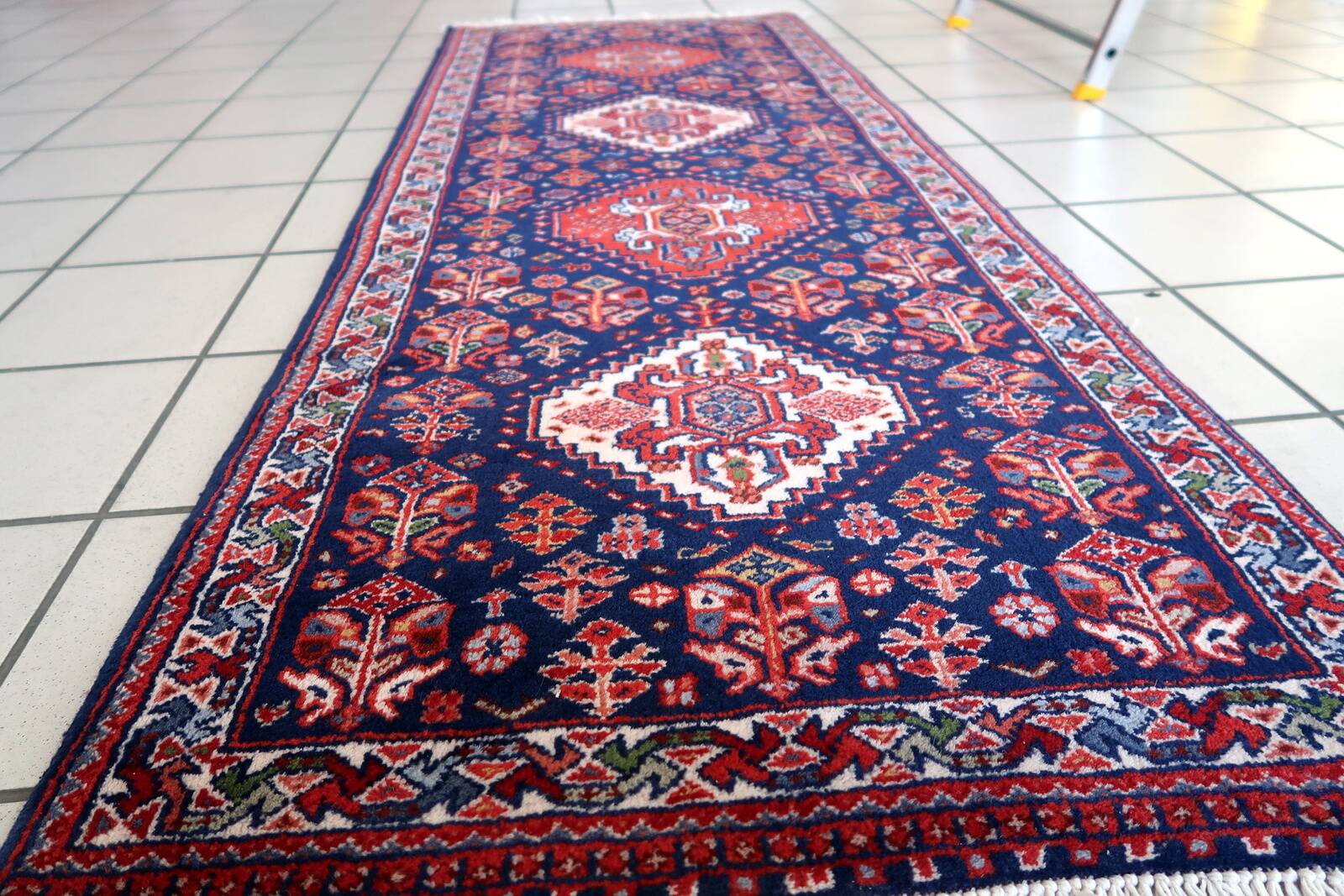 Tapis Vintage Indien Tabriz Fait Main en Laine – Années 1970 – 65 x 168 cm
