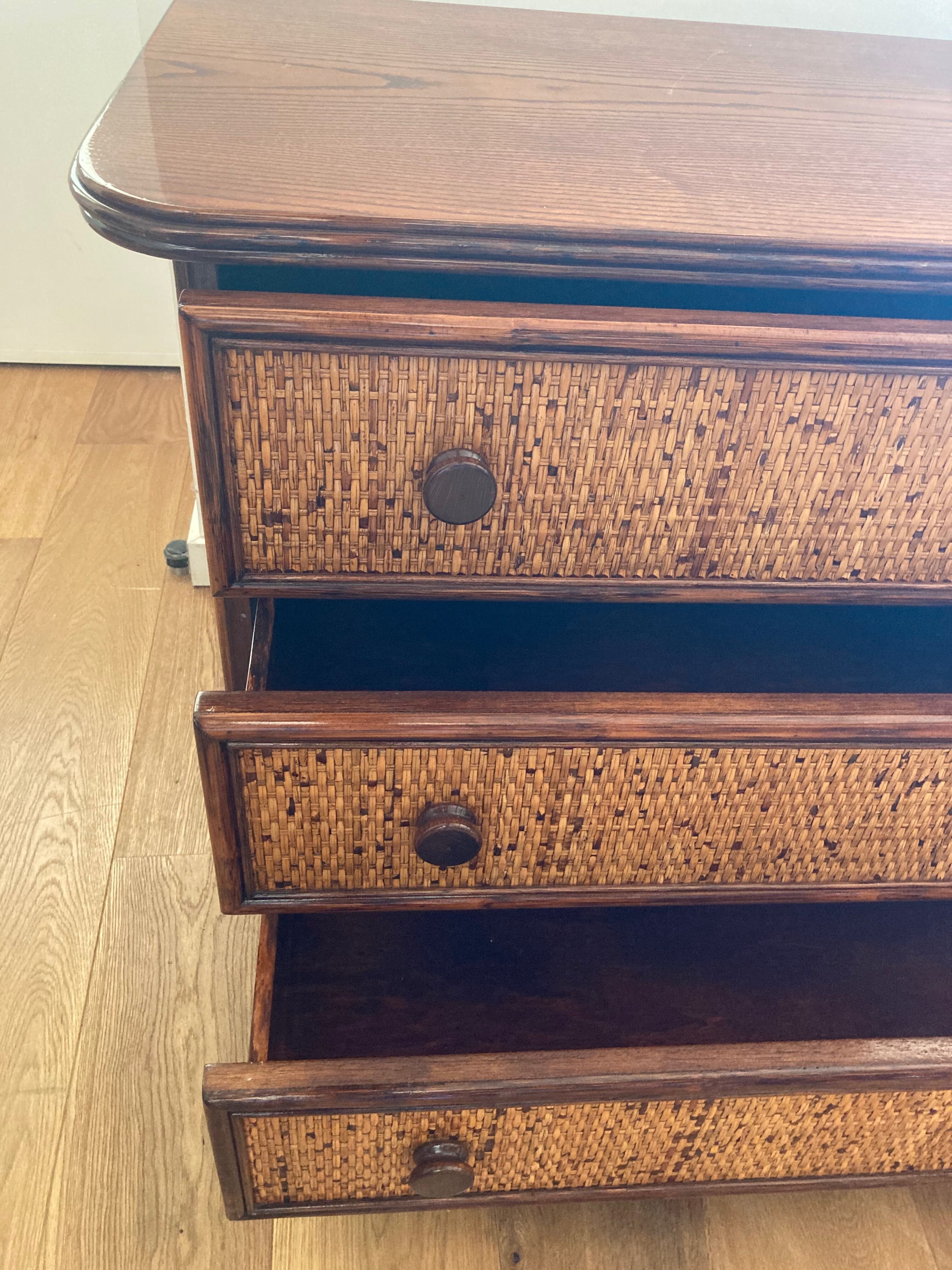 Dresser in rattan, designer Maugrion