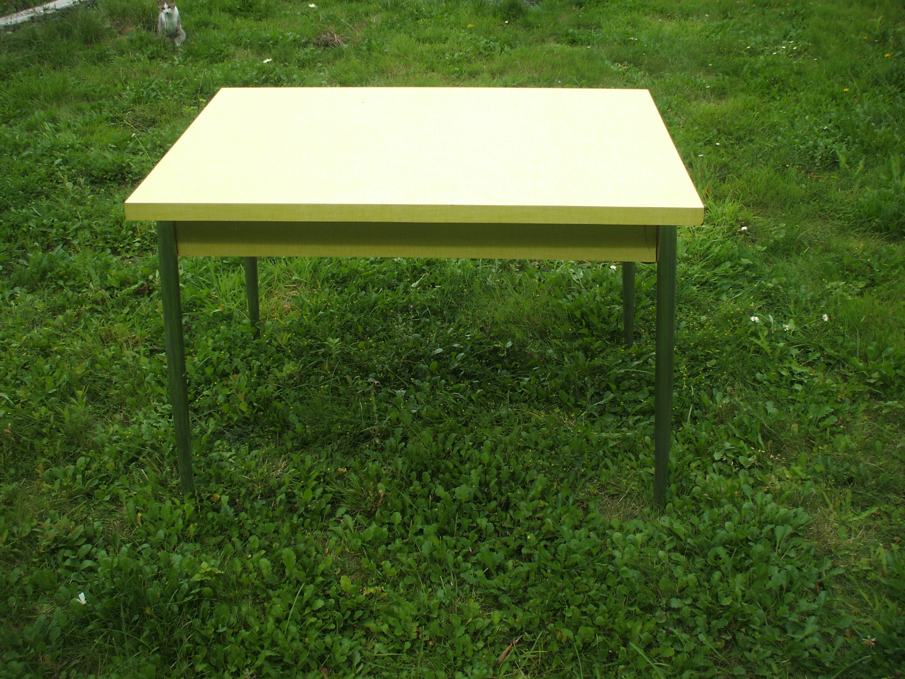 Yellow formica table