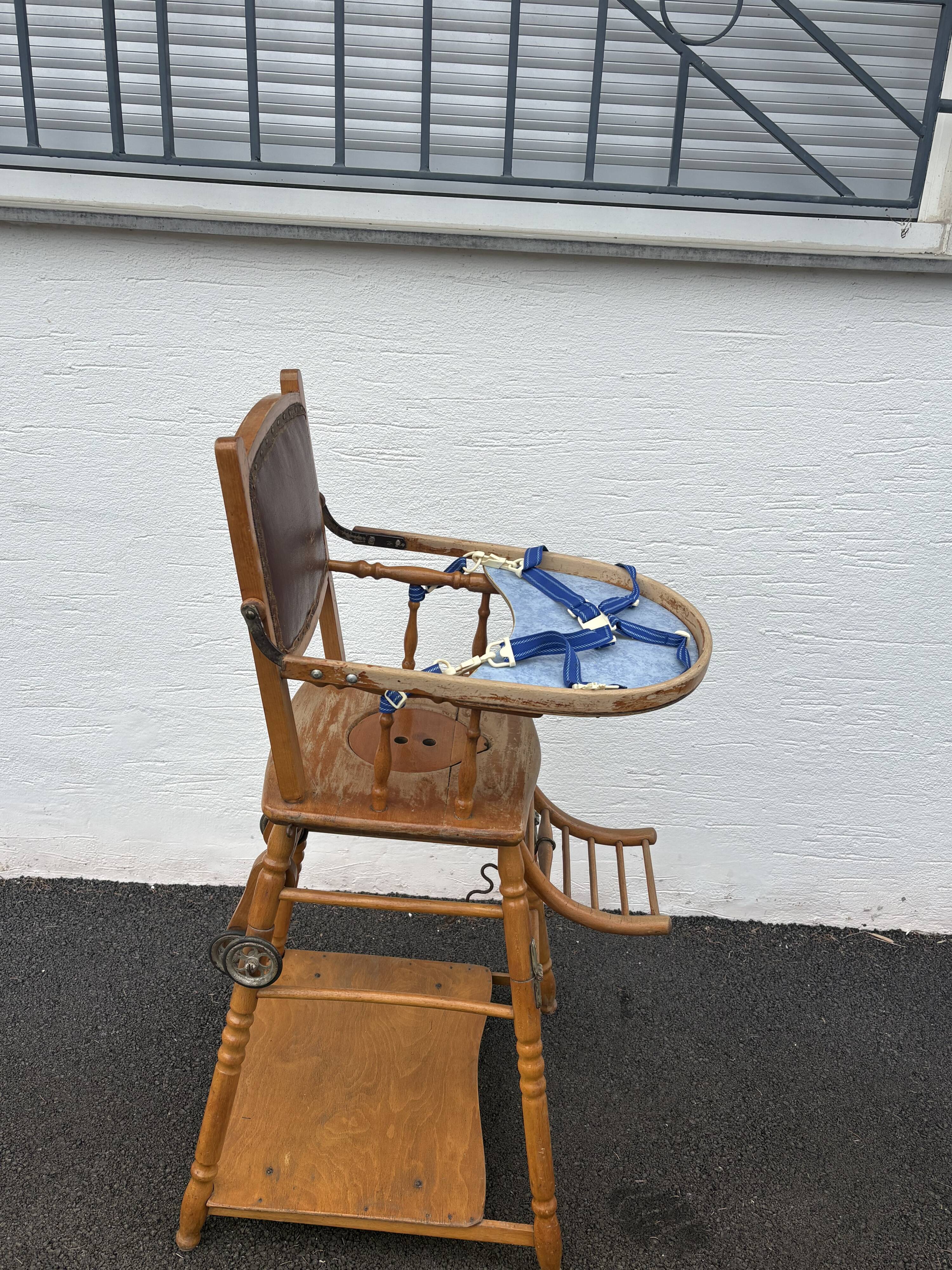 Vintage wooden high chair