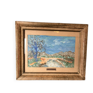 Oil Painting Acrylic Impressionism Tree Field Landscape Mountain