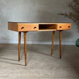 Vintage oak compass leg desk