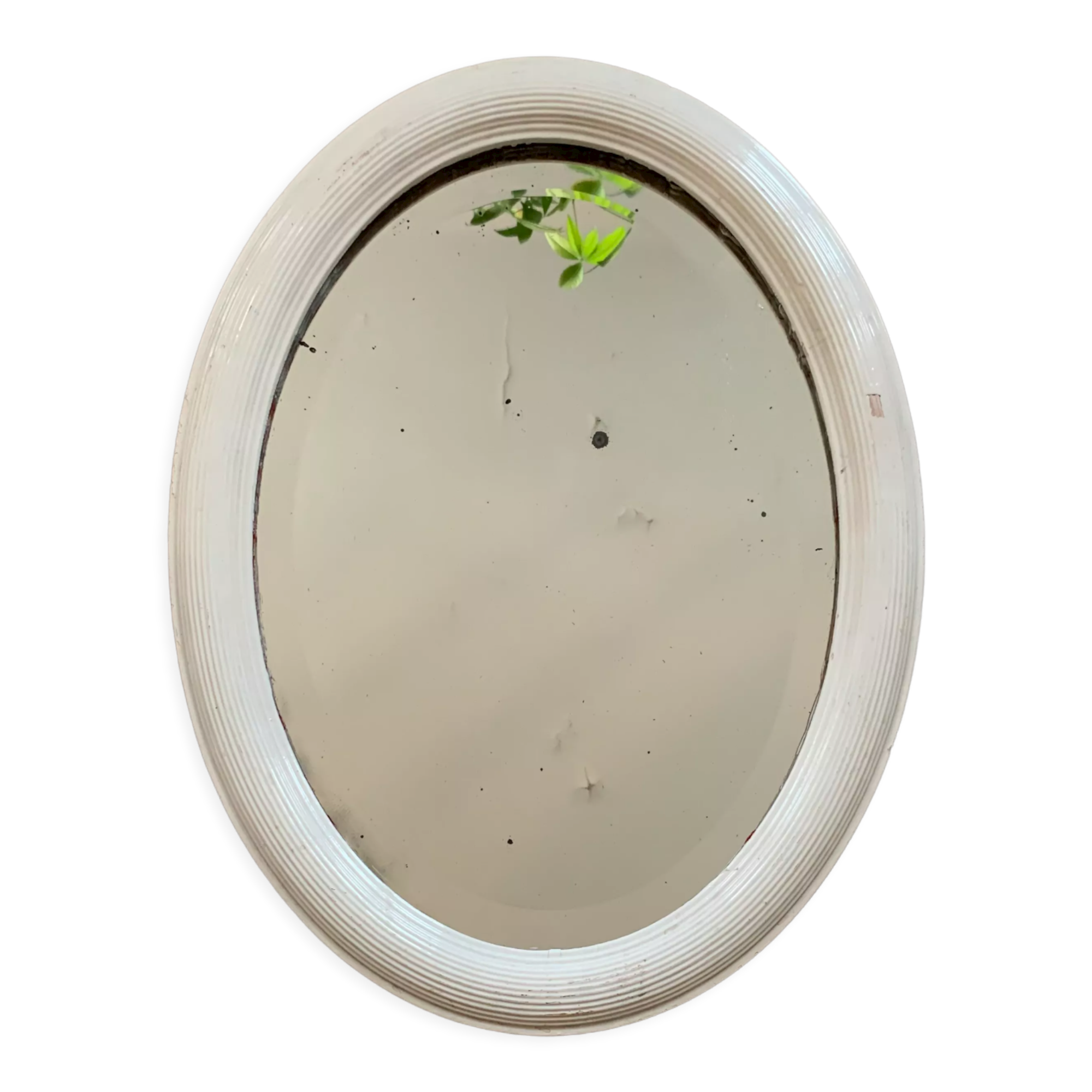 Old oval and beveled mirror 51x66cm