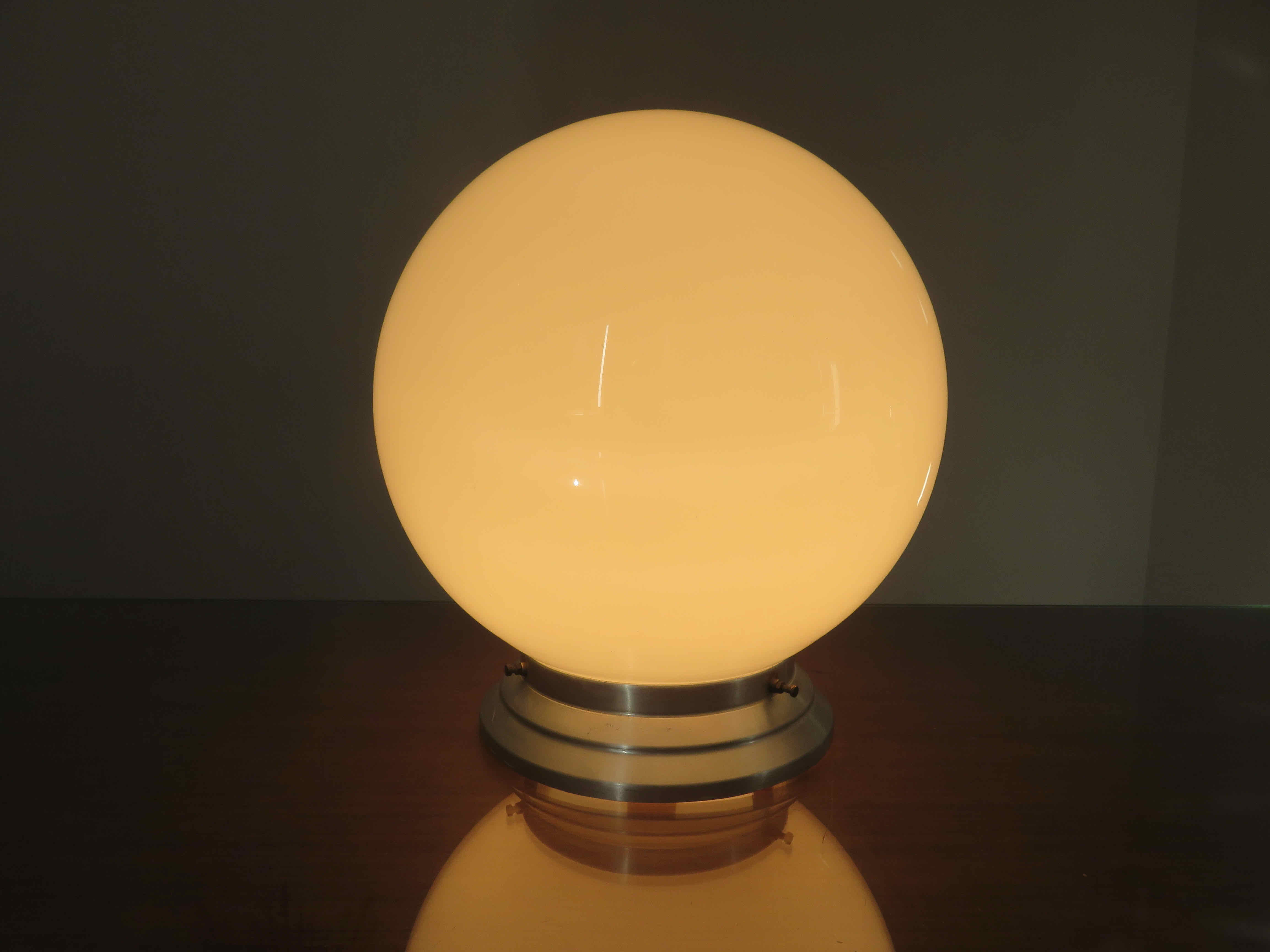 Ceiling lamp opaline ball white 30 years 40