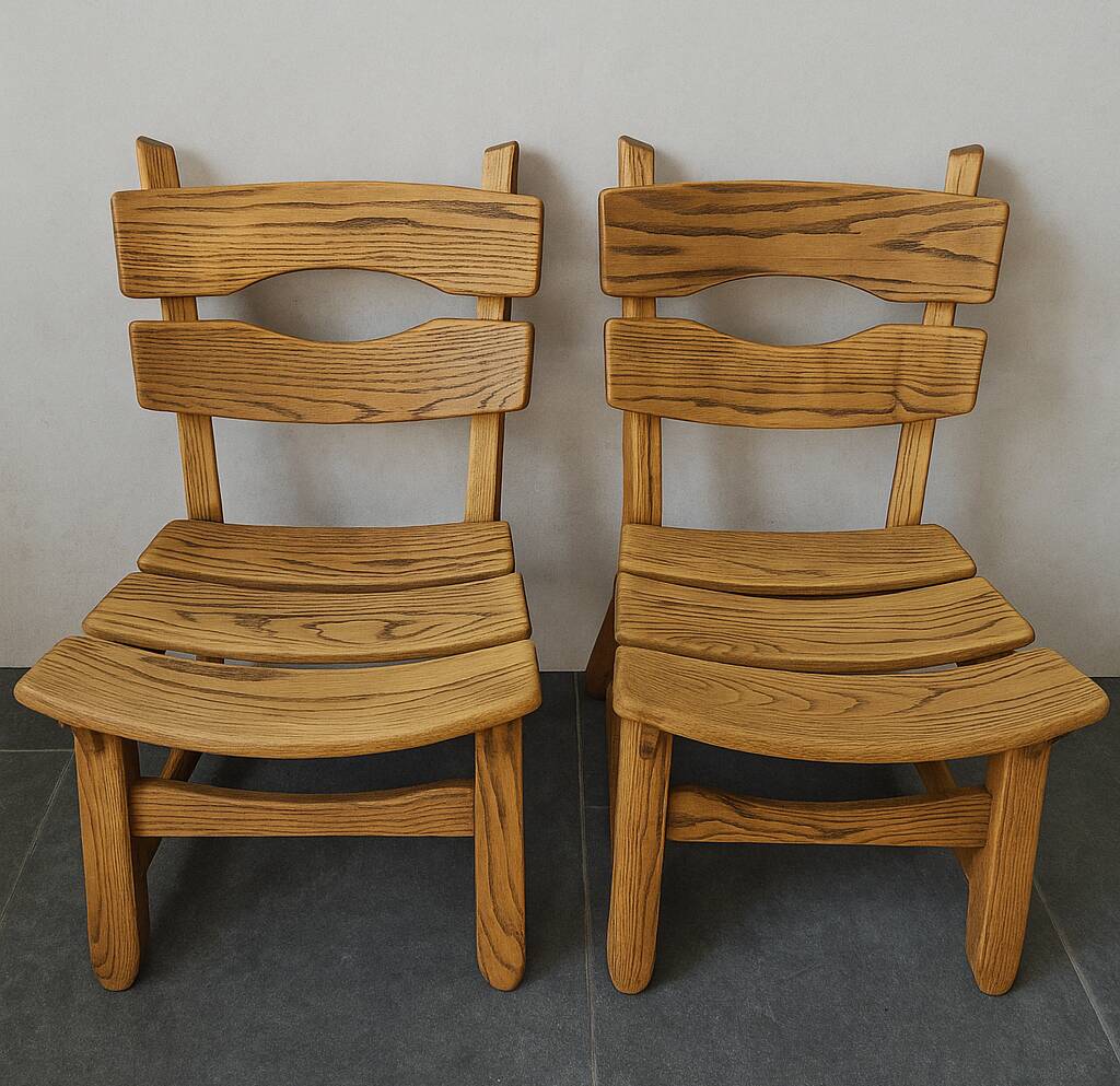 Pair of brutalist armchairs by Dittman & CO for AWA Radboud