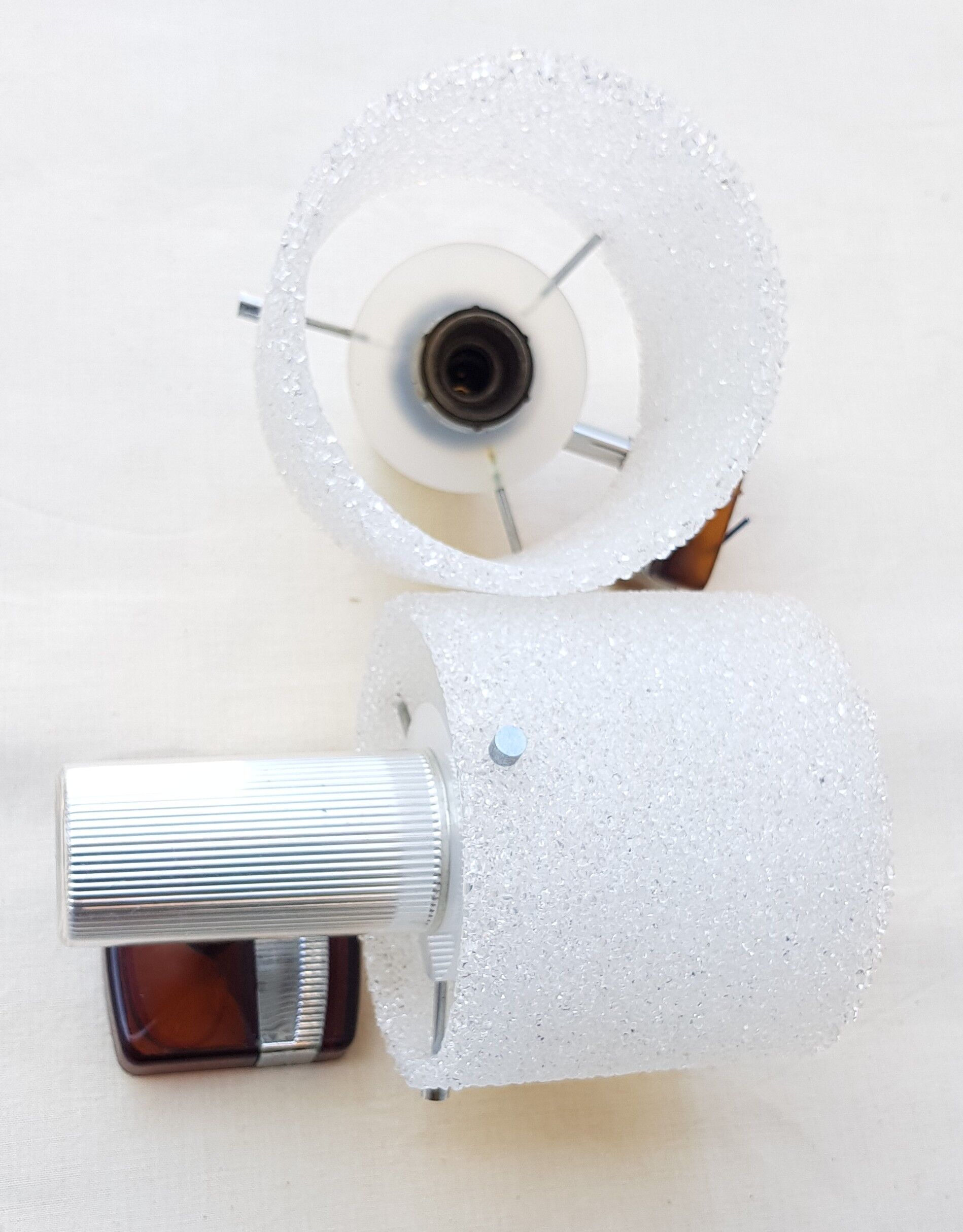 Pair of 70's Plexiglas and perspex appliques