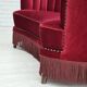 1970s, Danish 2-seater "Banana" sofa, original cherry-red velour.