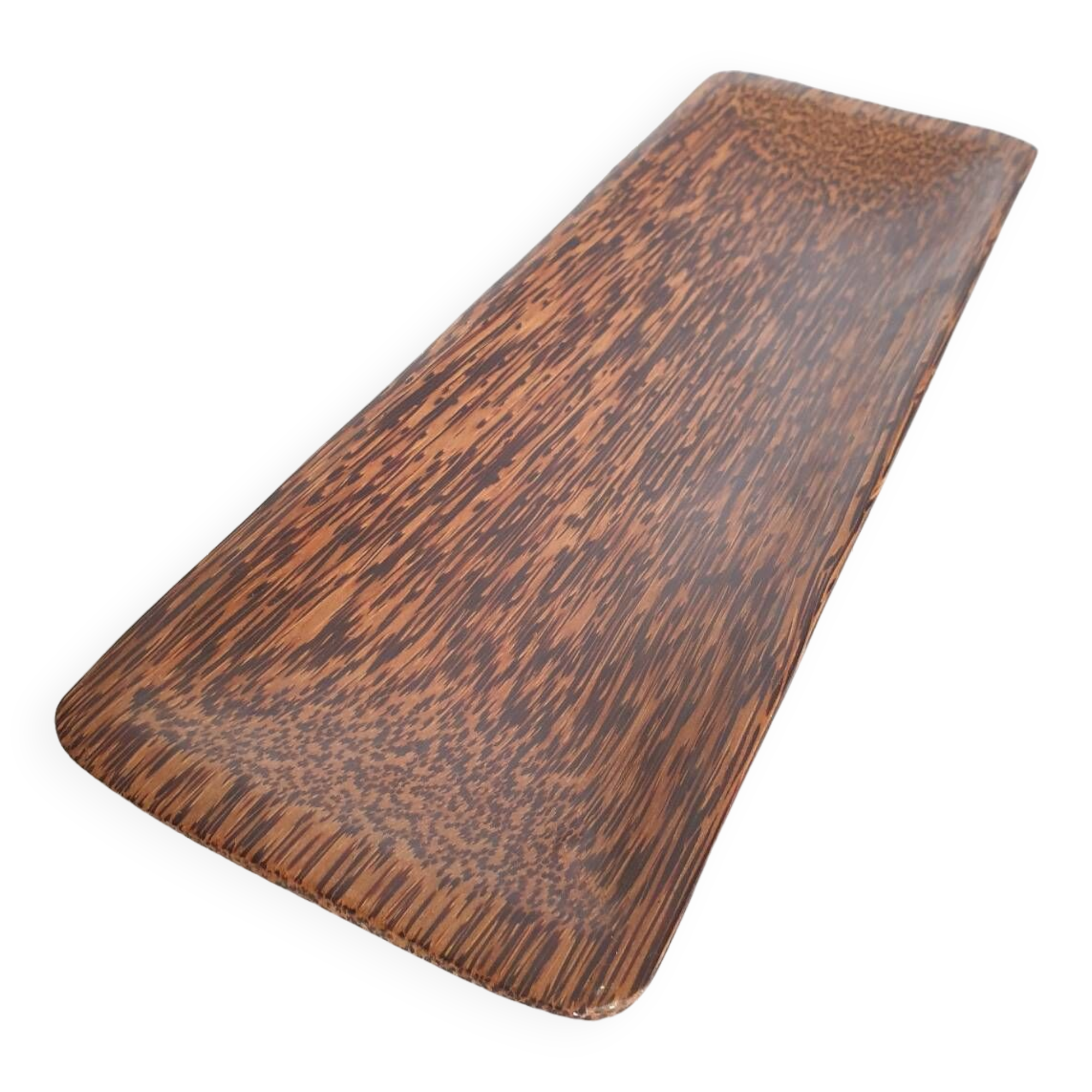 Vintage palm wood empty pocket bowl