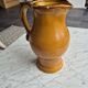 Vintage ochre yellow earthenware jug – Saint-Clément no. 7518 – Vase carafe