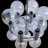 Pair of Chrome Sputnik Chandeliers by Motoko Ishii for Staff 1970